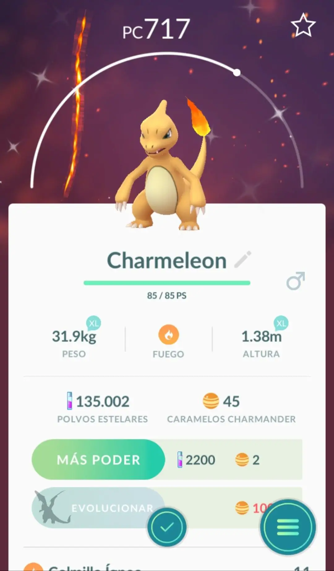 Charmeleon Shiny Pokemon Go