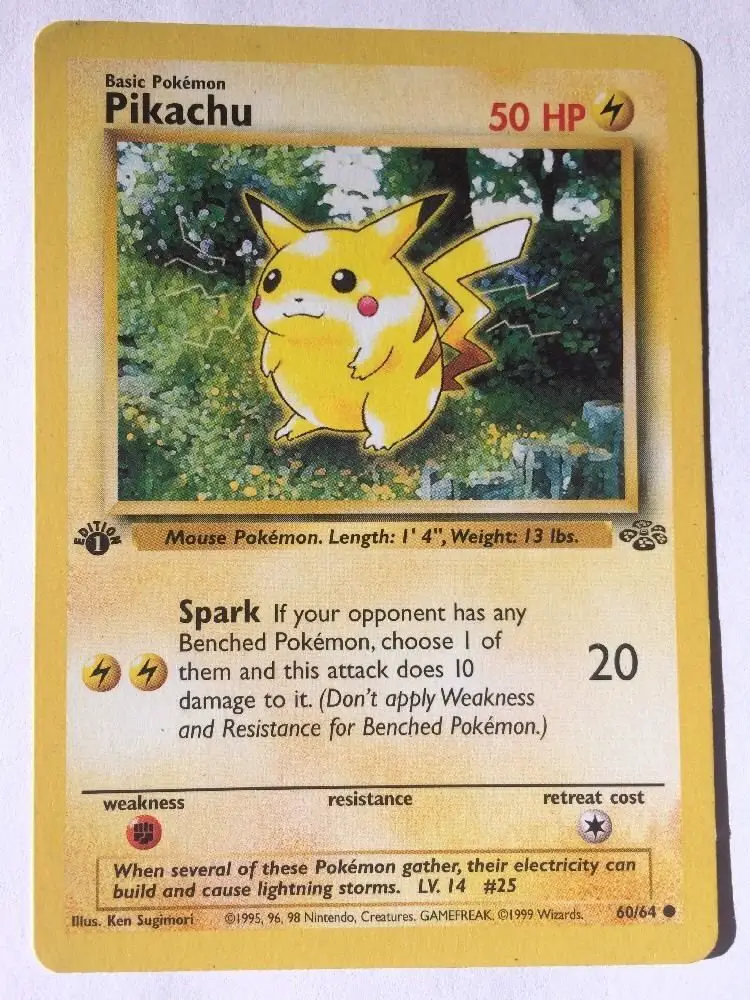 Pikachu First Edition 60/64 Pokémon Card, Mint