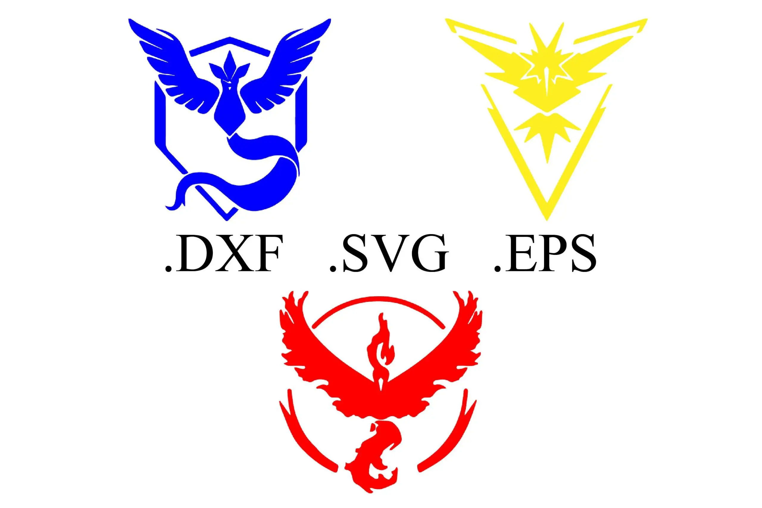 Pokemon Go Team Logo Vector Cut File DXF SVG EPS